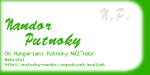 nandor putnoky business card